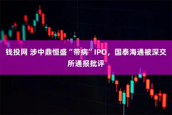 钱投网 涉中鼎恒盛“带病”IPO，国泰海通被深交所通报批评