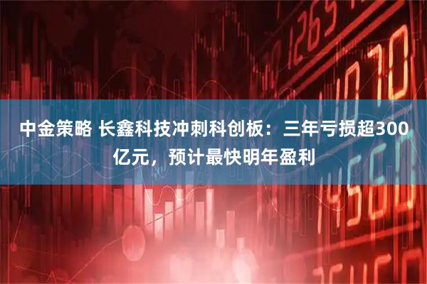 中金策略 长鑫科技冲刺科创板：三年亏损超300亿元，预计最快明年盈利