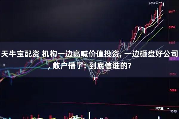 天牛宝配资 机构一边高喊价值投资, 一边砸盘好公司, 散户懵了: 到底信谁的?